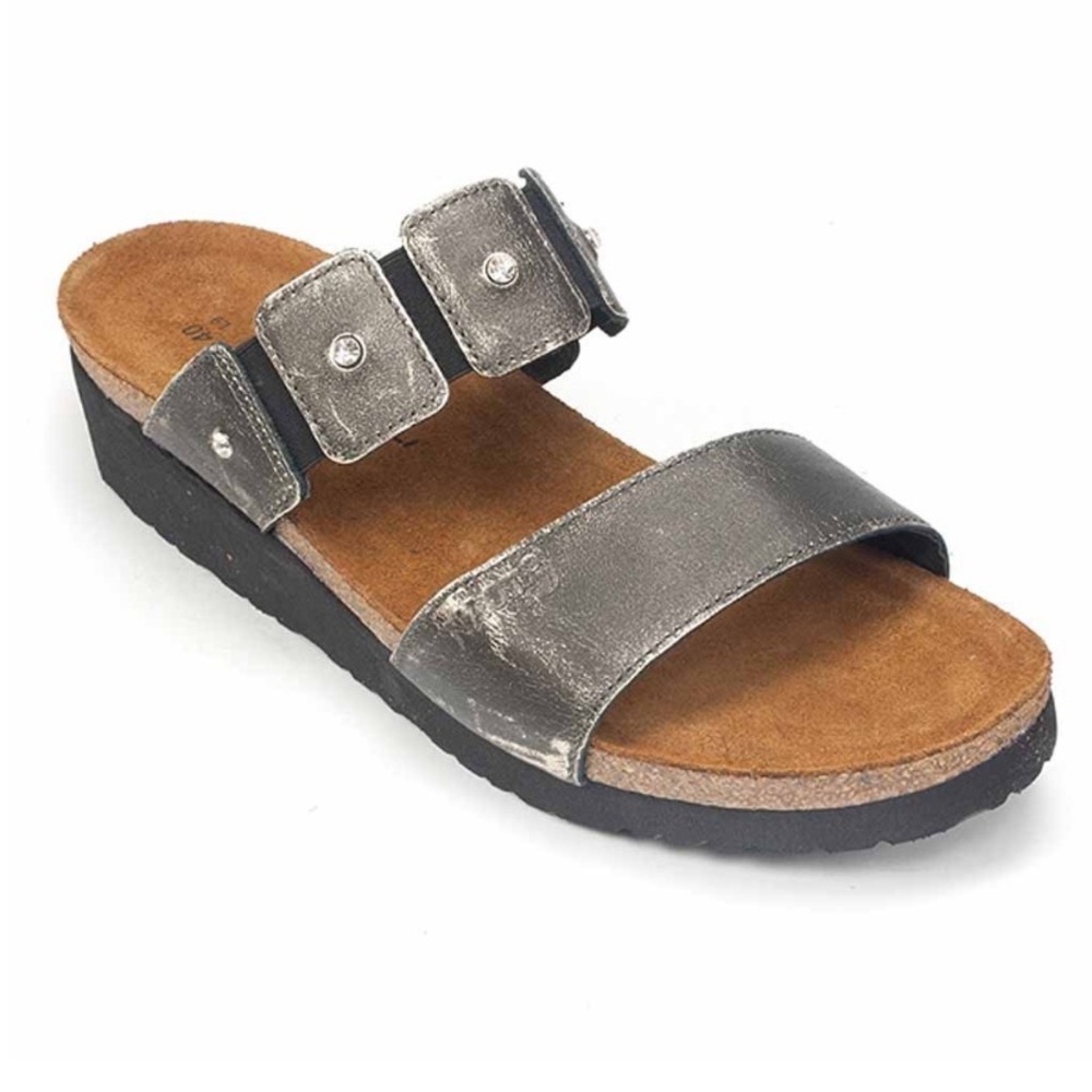 Naot Ashley Metal Leather Rhinestone Sandal Israel.